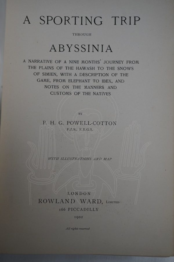 POWELL-COTTON A Sporting Trip Through Abyssinia.