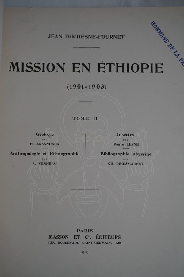 DUCHESNE-FOURNET Mission en Ethiopie