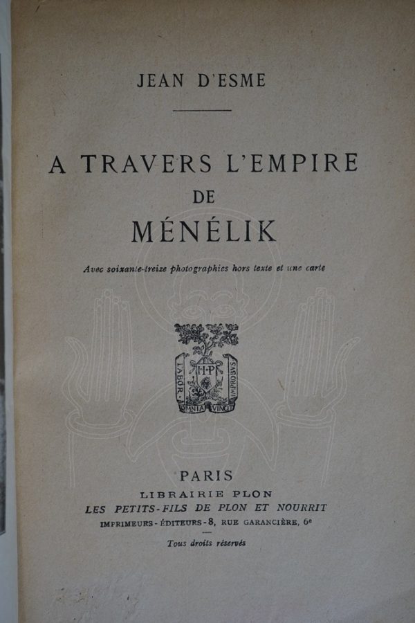 ESME A travers l'empire de Ménélik