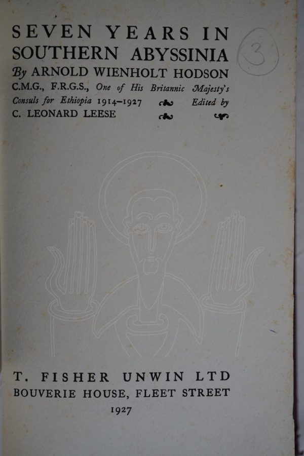 HODSON Seven Years in Southern Abyssinia.