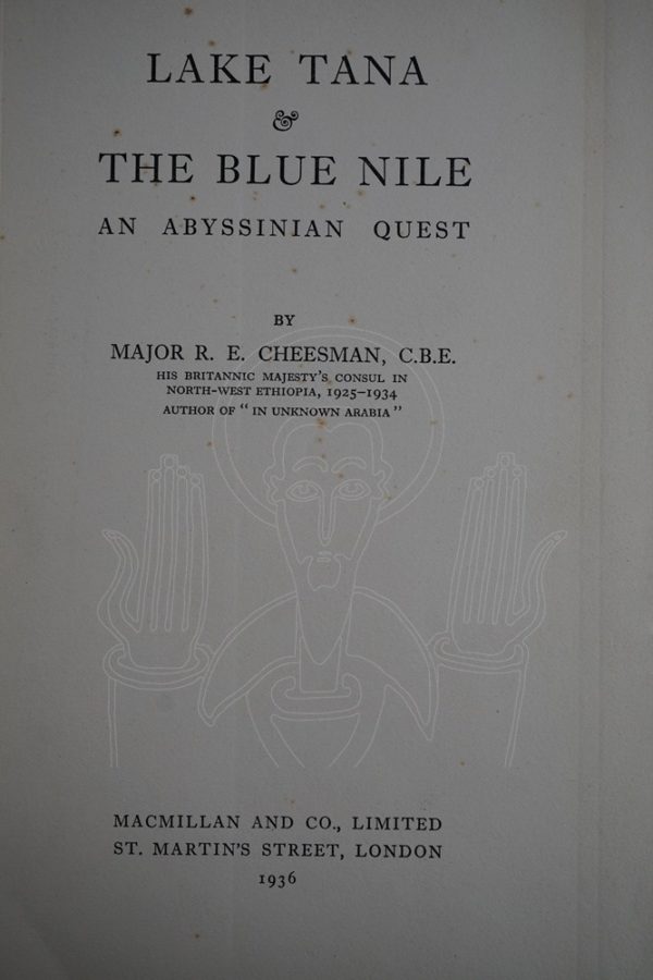 CHEESMAN Lake Tana & the blue Nile.