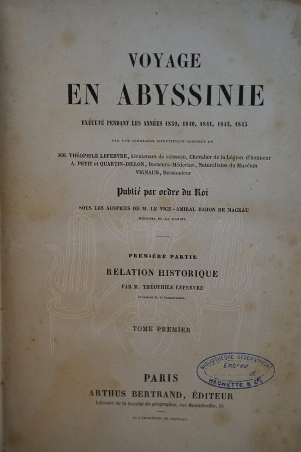 LEFEBVRE Voyage en abyssinie