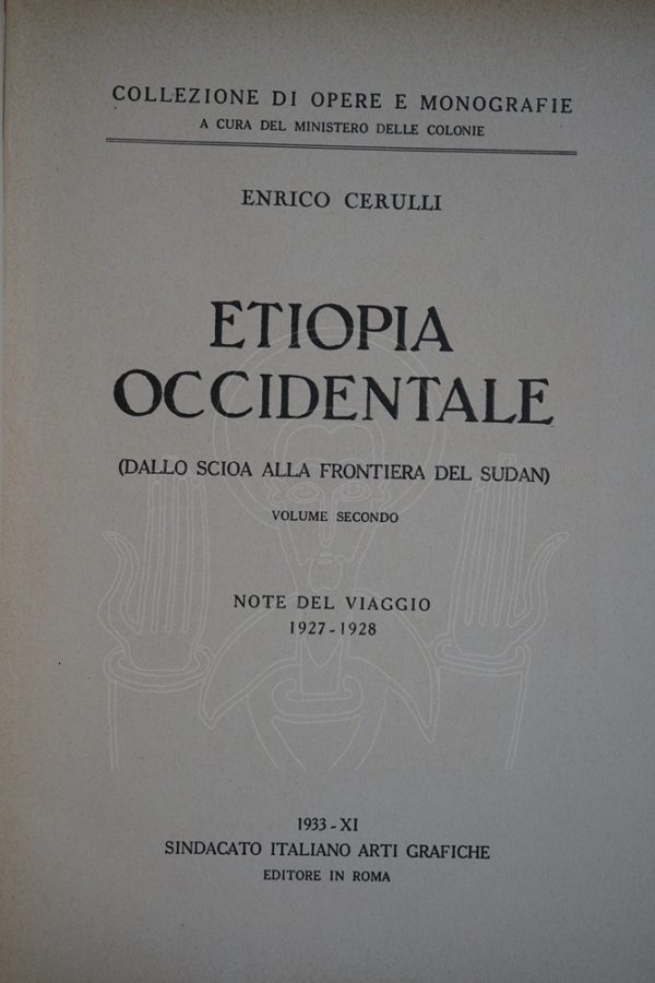 CERULLI Etiopia occidentale.