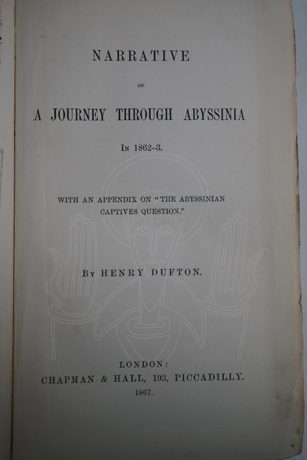 DUFTON Narrative of a journey Through Abyssinia