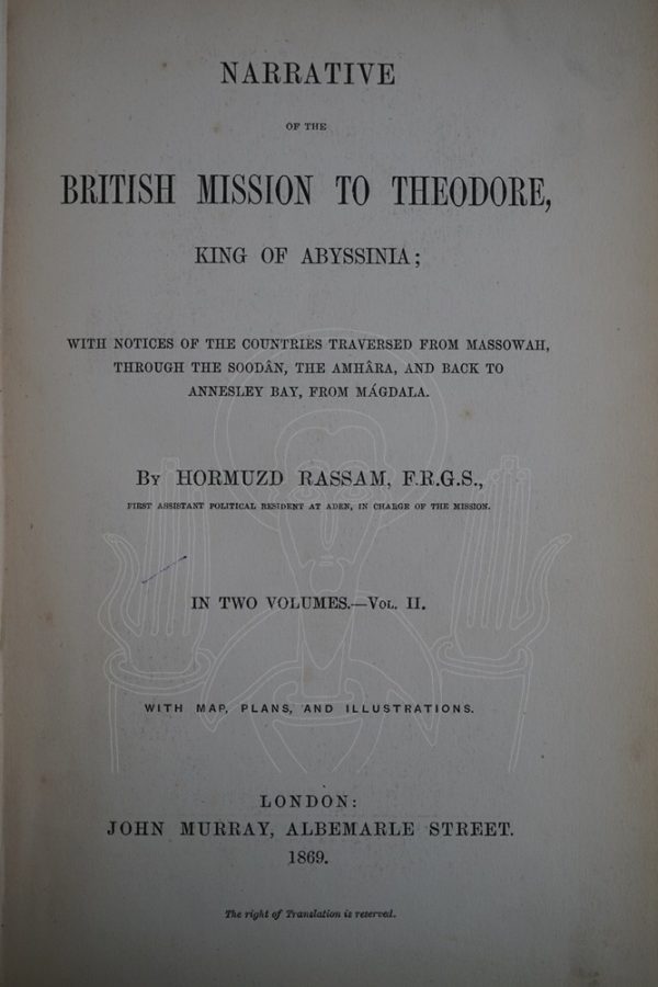 RASSAM Narrative of the British Mission to Theodore