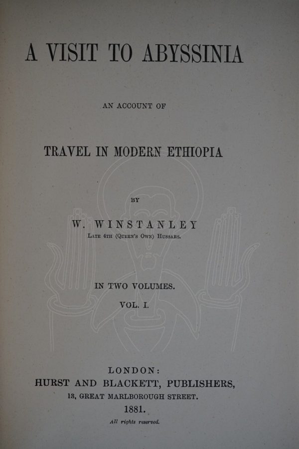 WINSTANLEY A Visit to Abyssinia (2 vols)