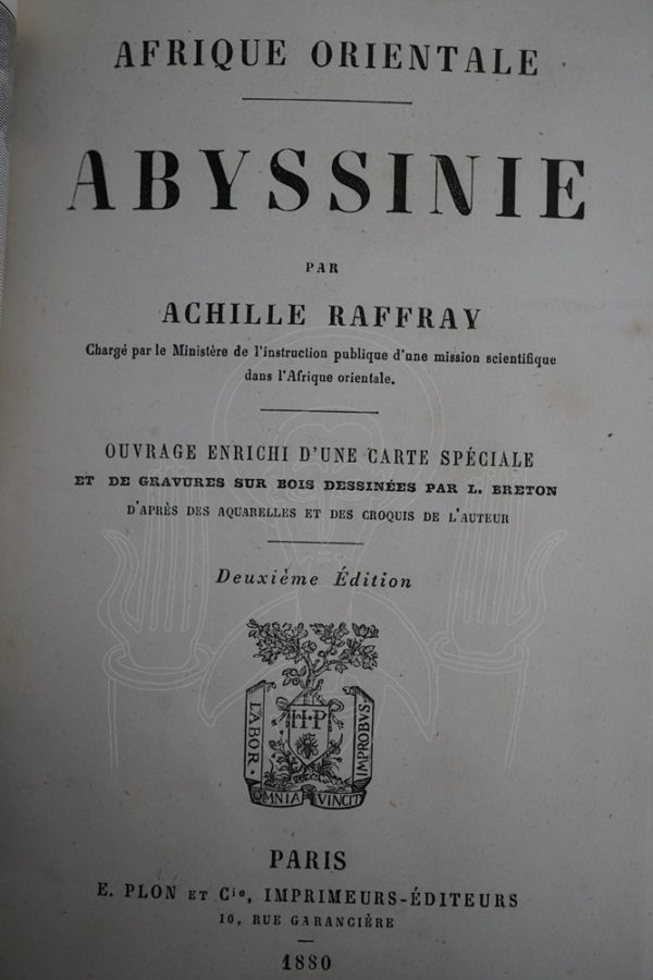 RAFFRAY Afrique Orientale. Abyssinie.