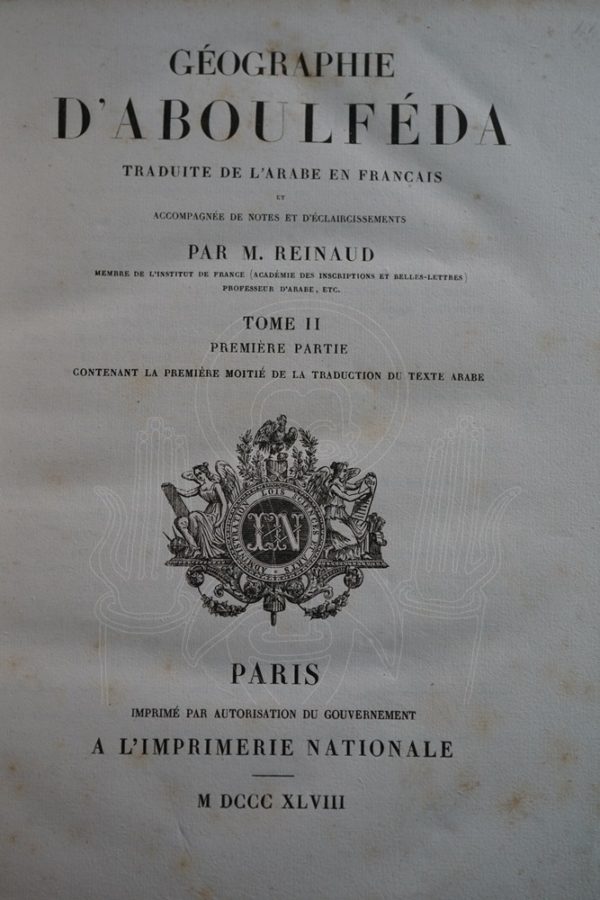 REINAUD Géographie d'Aboulféda