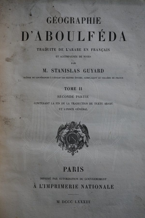 REINAUD Géographie d'Aboulféda