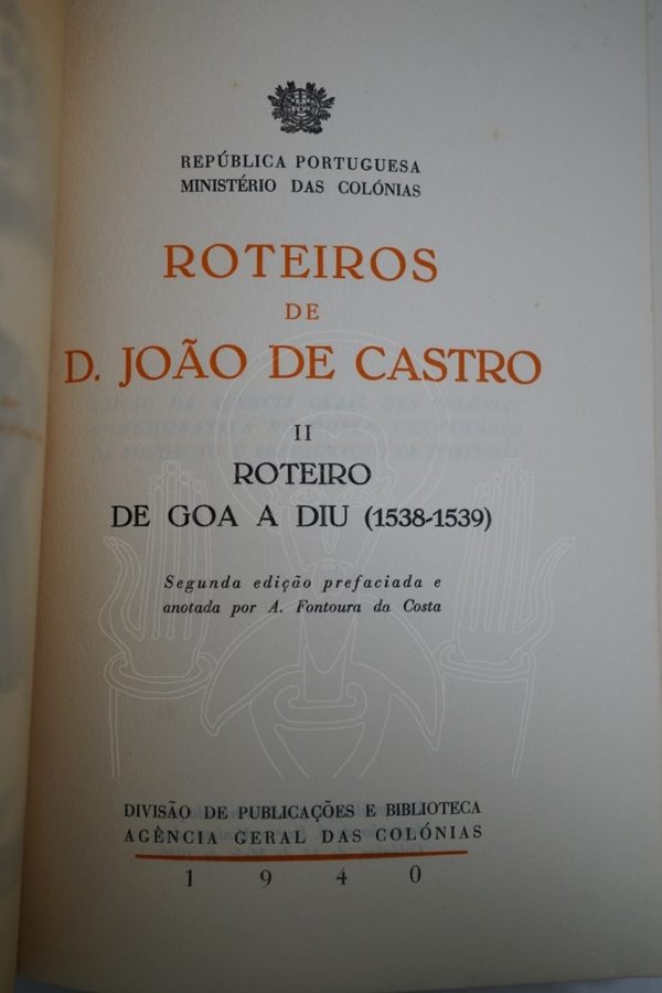 CASTRO & FONTOURA Roteiros de D. João de Castro