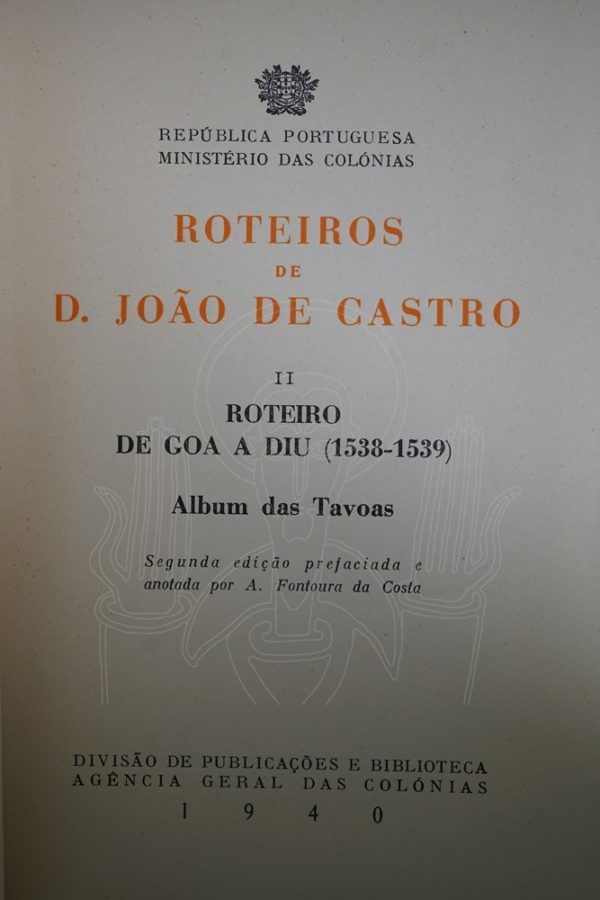 CASTRO & FONTOURA Roteiros de D. João de Castro