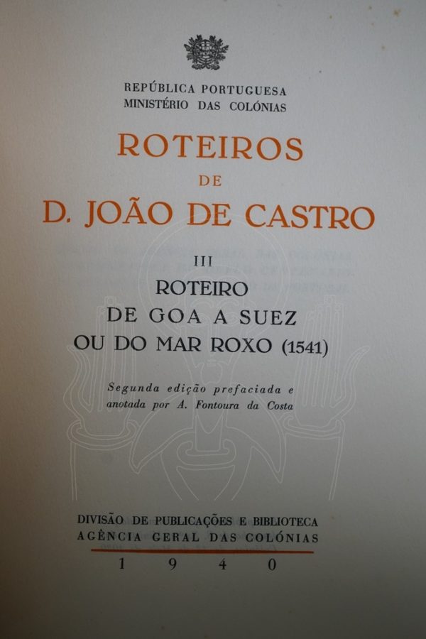 CASTRO & FONTOURA Roteiros de D. João de Castro