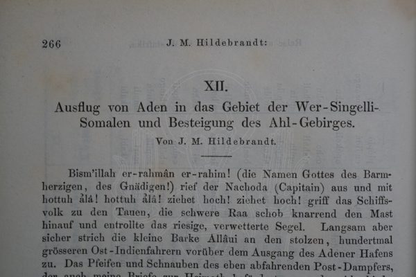 HILDEBRANDT Erlebnisse auf einer Reise von Massûa