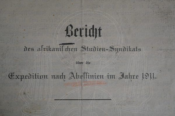 Bericht des afrikanischen Studien-Syndikats über die Expedition nach Abessinien im Jahre 1911