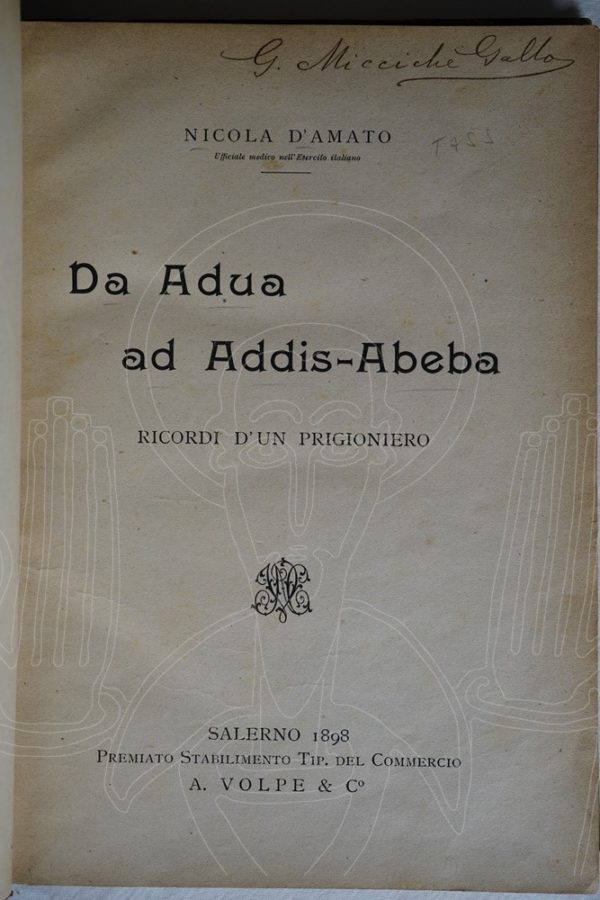 AMATO Da Adua ad Addis-Abeba.