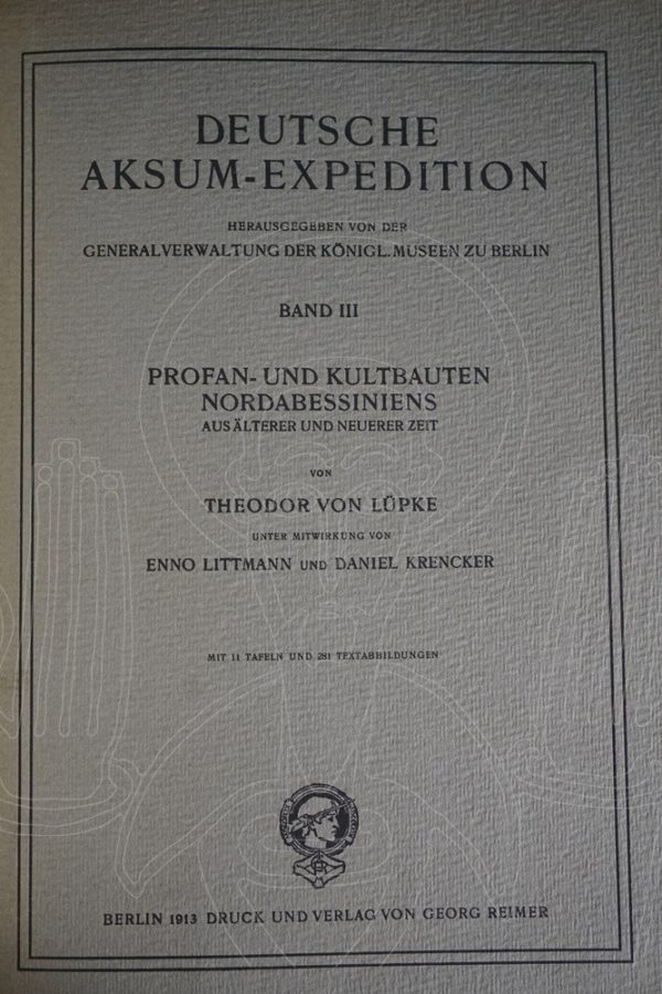 LITTMANN Deutsche Aksum Expedition.