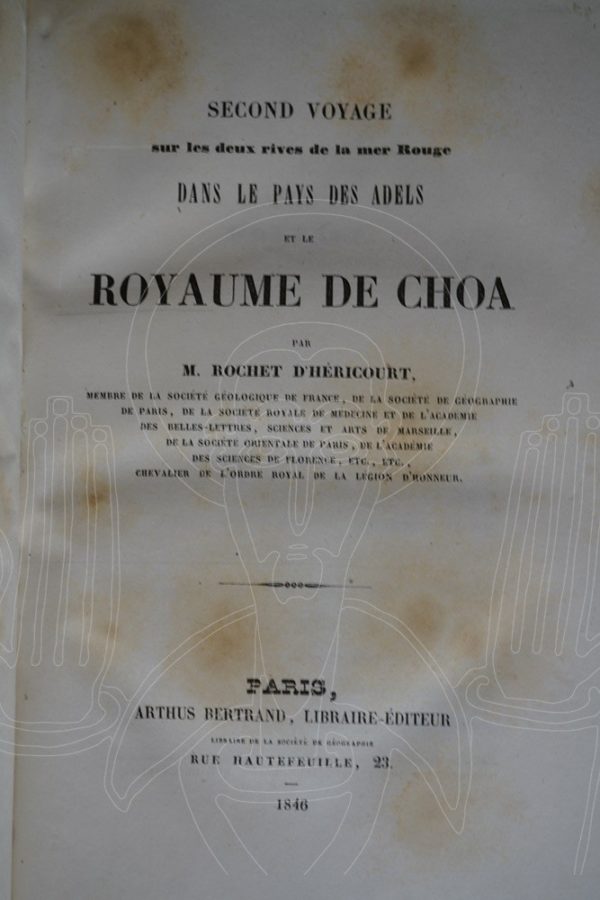 ROCHET D'HERICOURT Premier et second voyage.