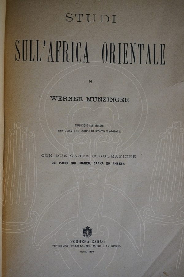 MUNZINGER Studi sull'Africa orientale.