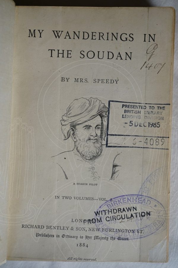 SPEEDY My wanderings in the Soudan.