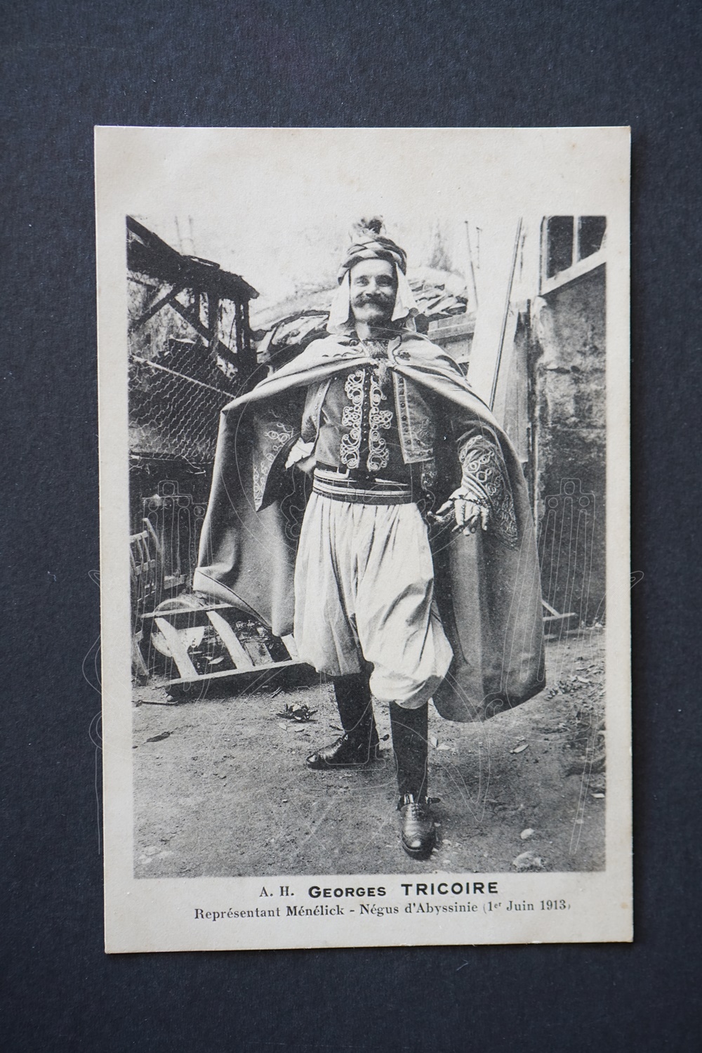 Ménélick représenté par Georges TRICOIRE: lot de 4 cartes postales anciennes